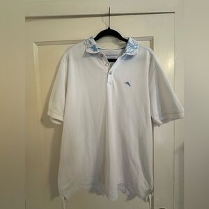 Tommy Bahama White Polo with Blue Details
